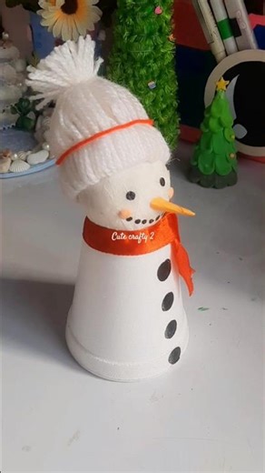 Easy Snowman Craft | Easy Christmas craft idea #shorts #diy #christmas #cutecrafty2