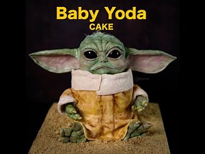 How to make baby Yoda 3D cake ( Grogu ) / comment réaliser un gâteau bébé Yoda 3D #Mandalorian