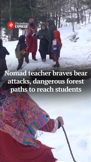 2.5K views · 20 reactions | Nomad teacher braves bear attacks, dangerous forest paths to reach students She treks kilometres each day and says “these students also deserve the benefits regular students get, such as mid-day meals, books and bags.” #education #children #DW | Indian Express | Facebook