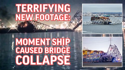 6.9K views · 31 reactions | Terrifying new footage shows moment ship caused bridge collapse | The US Sun - News | Facebook