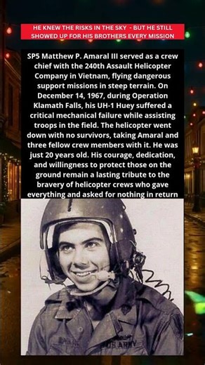 SP5 MATTHEW P. AMARAL III: HELICOPTER CREW HERO 🇺🇸🚁