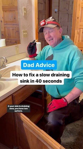 4.6M views · 6.3K reactions | Easy fix 﫡 P-Trap is on your bathroom and kitchen sinks and anytime there’s a backup or your sink is smelly, it’s good to wash this out. (You did a good job making it through this week. Only one more day until the weekend. You can do it) Love, Dad (how to fix a leaking or slow draining sink) | Dad Advice From Bo | Facebook