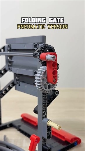 Folding Gate (Pneumatic Version) #lego #legotechnic #mechanism