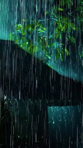 (NO ADS) FALL ASLEEP NATURALLY | Heavy Night Rain & Distant Thunder on Old Tin Roof in Foggy Forest