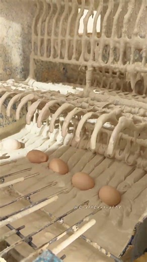 Industrial Egg Cleaning and Processing Machine in Action