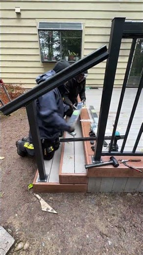Black Metal Railing Installation #diy #construction