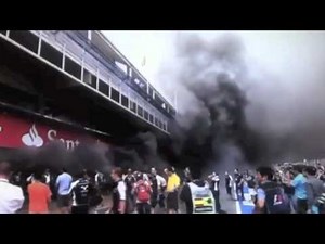 The Moment the fire was caught Live Williams Garage - Barcelona GP 2012