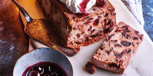 Freeze-ahead iced boozy and fruity chocolate ‘Christmas pudding’ parfait recipe