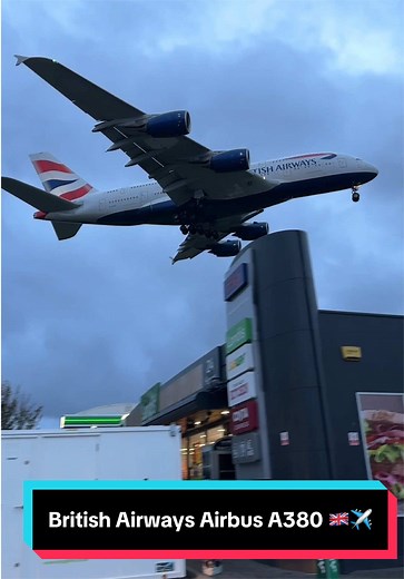 British Airways Airbus A380-800 Landing: Epic Planespotting Clip
