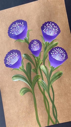 💜Watch me paint these beautiful VIOLET Floral design 🎨👌 #yt #floraldesign #violet #shorts