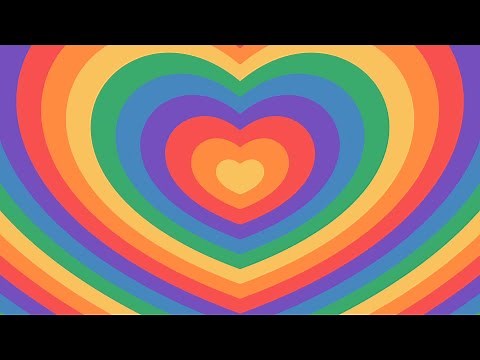 🌈 Rainbow Growing 💗 Hearts Tunnel Zoom Ripple Pulse Motion Graphics Background Video TikTok Trend