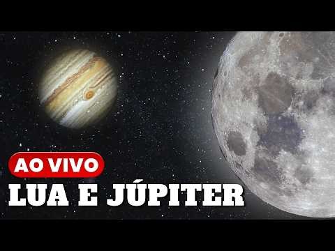 Lua e Júpiter em Conjunção AO VIVO pelo Telescópio!