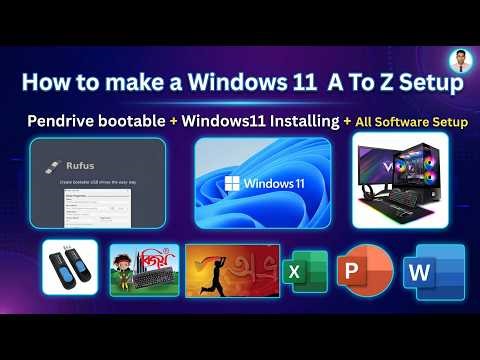 How to Install Windows 11 from USB (A to Z Full Setup Guide) | Bootable Pendrive + All Software