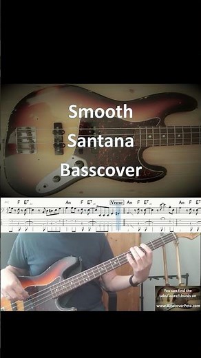 Santana with Smooth. Bass Cover Tabs Score Chords #basscoverwithtabs #realbasscover #basscover