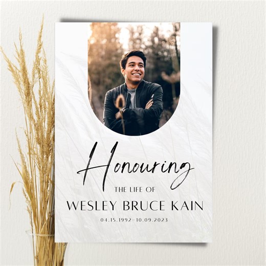 Funeral Program Template | Celebration of Life Program | Editable Printable Canva | Instant Download - Etsy