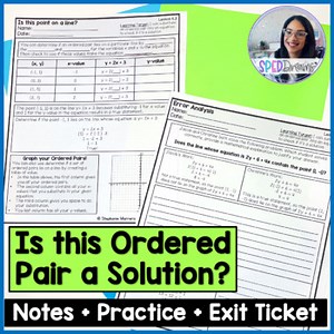 Is this Ordered Pair a Solution to an Equation Guided Notes Practice Exit Ticket