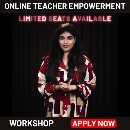 Want to earn more as a teacher? Join our Teacher Empowerment Workshop and learn how to monetize your teaching skills in the digital world! 🎁 Exclusive Bonus: Get a FREE Teacher Empowerment E-Book (₹500 value) when you register today! Why Join? ✅ Learn freelancing & online teaching strategies ✅ Master engaging & innovative teaching methods ✅ Discover new EdTech career opportunities 🌟 Thousands of teachers have already unlocked new income streams—now it's your turn! 🔒 Limited Spots – Enroll Now