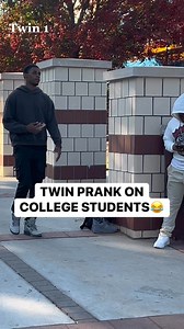 221K views · 4.4K reactions | TWIN PRANK on COLLEGE STUDENTS #explorepage #twins #funnymemes #humor #collegelife #university | Kiyel Kamar | Facebook