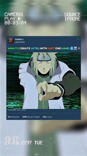 LEGENDARY MOVE MINATO CREATES JUTSU WITH JUST ONE HAND 🥶☠️⚡️....
