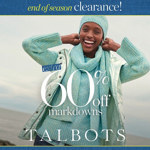 83K views · 122 reactions | End of Season Clearance is on—extra 60% off markdowns! Shop 100s of wear-now styles. | TALBOTS | Facebook