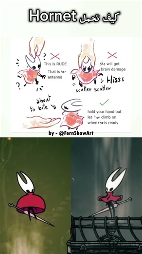 تصميم Hollow Knight Silksong يوضح كيف يمكن حمل Hornet 😂