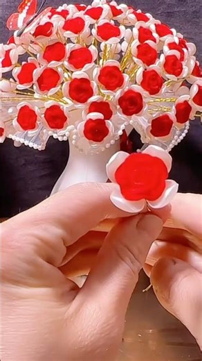 Handmade diy rose flowers#beads #diybeads #diy #homedecor #gift #craft #diybeads #handmadegifts