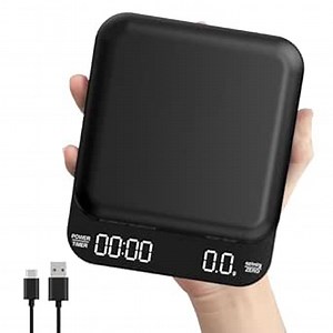 B-Qtech Mini Coffee Scale with Timer 3.5kg/0.1g High Precision Pour Over Espresso Scale Rechargeable Digital Portable Coffee Scale Black