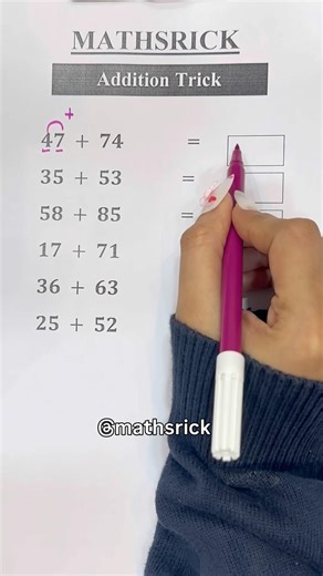 Addition trick 📚✅ #mathstricks #matheducation #knowledge #ytshorts
