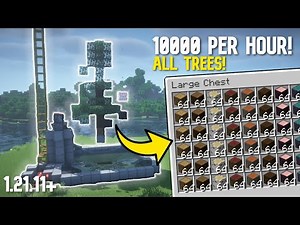 FASTEST and SIMPLEST Wood Farm For All Wood Type Minecraft | 1.21.11+