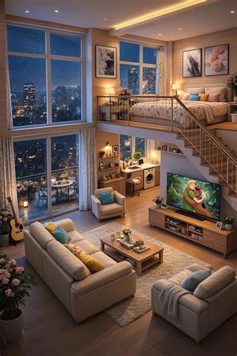 Cozy Multi-Level Loft Apartment with City Views