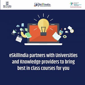 #eSkillIndia brings you a wide range of courses to learn and enhance your skills - any time, anywhere. Find your favourite from a range of 500 courses curated from leading national and global organizations. To know more, visit https://bit.ly/e-skillindia Skill India Dr. Mahendra Nath Pandey Press Information Bureau - PIB, Government of India PMO India Microsoft BSEIndia Simplilearn Medvarsity Online Ltd iPRIMED EnglishEdge Tata Consultancy Services Saylor Academy Amrita Technologies BetterU IBM 