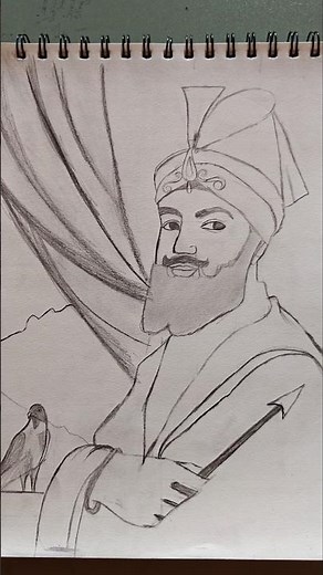 Guru Gobind Singh Maharaj✨❤️‍🔥 Outline Tutorial🙏🏻🦅 #shorts #art #sketch #artist