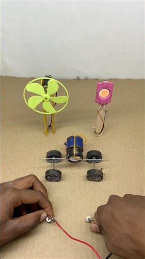 ⚡ Mini Wind Power Generator + DC Motor Car | Shocking Experiment 😱