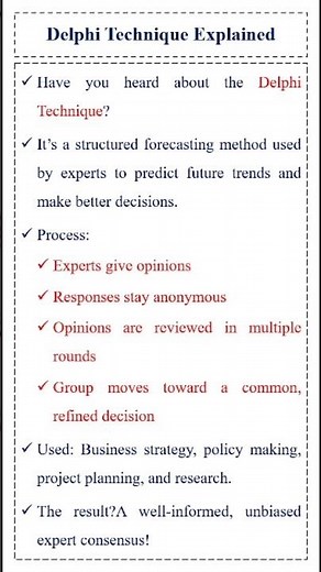Delphi Technique Explained #Delphitechnique #researchmethods #managementtips #mbastudents