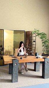 1M views · 13K reactions | Drinking tea feels like hiding in a mountain stream! 直蝹 The combination of seclusion and comfort is full. #wabisabifurniture #wabisabistyle #wabi_sabi #wabisabi | Furniture Roc | Facebook