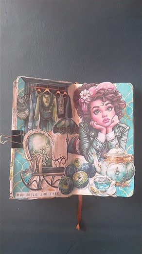 A Cozy Vintage Escape | Handmade Journal Tour #scrapbooking #journaling #shorts