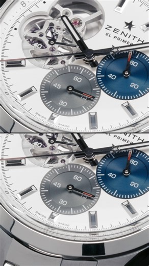 #クロノマスターオープン：1969年に発表されたA386のアイコニックな3色文字盤のデザインを受け継ぎながら、スケルトンの透明感を表現したクロノマスター オープン。1/10秒を刻む高振動クロノグラフキャリバーが、ユニークなオープンダイアルのデザインでその存在感を放ちます。https://www.zenith-watches.com/ja_jp/products/chronomaster-open | Zenith Watches