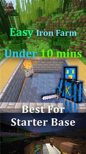Most Easy and Best IRON FARM in Minecraft Java 1.21.8 #minecraftshorts #thekaiserreign