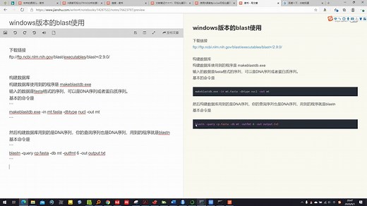 windows系统下blast的使用方法简单小例子