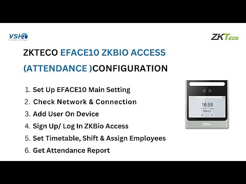 HOW TO SETUP ZKTECO EFACE10 ZKBIO ACCESS (ATTENDANCE) 2024 ?