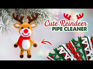 Cute Reindeer Pipe Cleaner Craft | Pipe cleaner Christmas Ornament| How to make pipe cleaner animals
