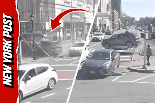 Car flies through busy intersection and crashes into Buffalo Wild Wings