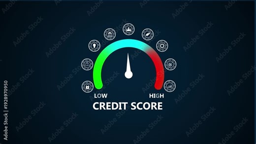 Credit Score Meter Gauge Low to Range with Financial Stability Concept low credit score