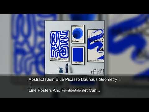 Abstract Klein Blue Picasso Bauhaus Geometry Line Posters And Prints Wall Art Canvas Painting F