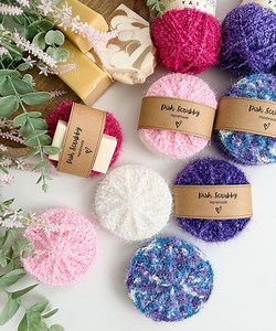 CROCHET PATTERN & VIDEO / Seaside Dish Scrubby Crochet Pattern, Dish Scrubby, Kitchen Scrubber, Reusable Scrubbies, Stash Busting, Fast, Pdf - Etsy