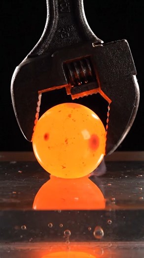 What an Amazing Melting of Titanium by Hot Ball #experiment #hotball #exoticmaterials #actinolite