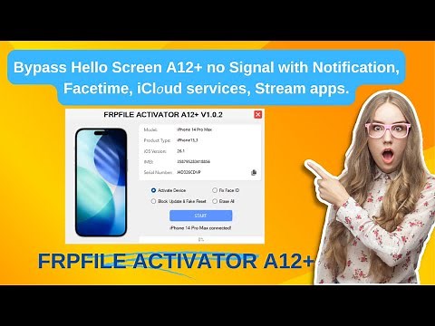 Bypass Hello Screen A12+ no Signal with Notification, Facetime, iCl𝘰ud services, Stream apps.