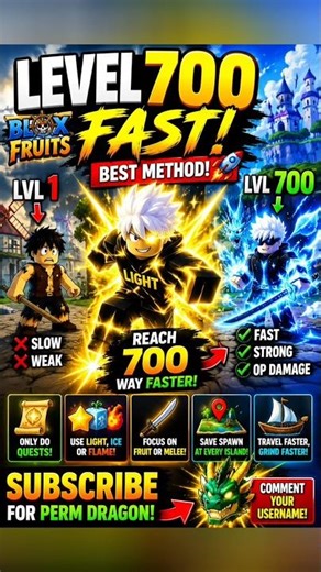Fastest Way to Reach Level 700 in Blox Fruits 🚀