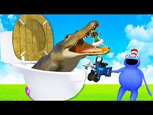 We Put the GIANT Alligator into a Toilet and Something Amazing Happened in Amazing Frog Multiplayer!