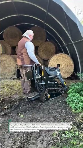 Mini Track Loader Moving Hay Bales Efficiently! #farmtools #miniloader #usa
